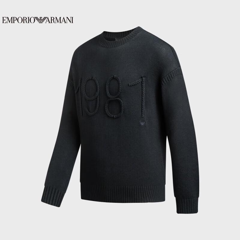 Emporio Armani Men's Crew Neck Eagle Logo Knit Sweater