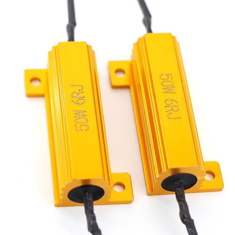 2 Pcs Wirewound Resistor 25W 8ohm 50W 6ohm LED Decoder Load Resistors for Car Fix LED Bulb Fast Flash Turn Signal Blink Error Code