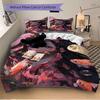 3pcs Kamado Nezuko Demon Slayer Bedding Set, Including 1 Quilt Cover and 2 Pillow Shams, Without Filling, Soft and Comfortable Home Bedroom