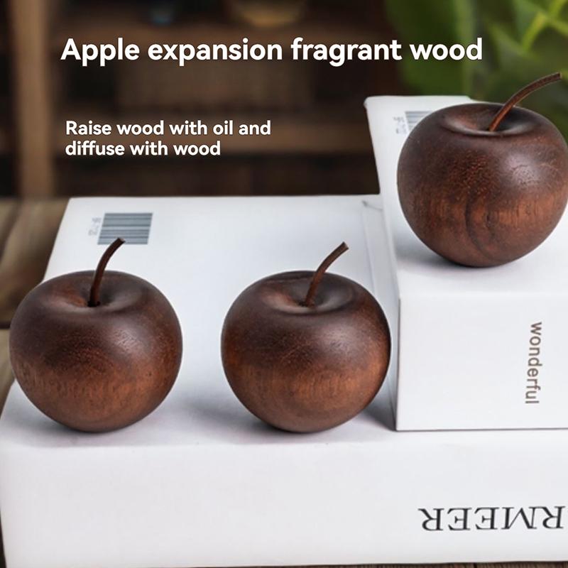 

Solid wood apple ornaments, car aromatherapy, aroma diffuser, safe room, aroma diffuser, living room aromatherapy decoration 1pcs