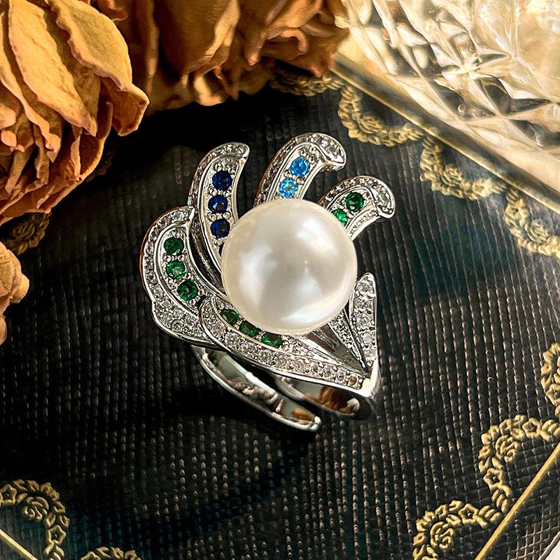 

Jewelry Set Pearl Earrings Necklace Ring Australian White Pearl Premium Sense Women