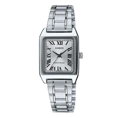 CASIO Standard Wristwatch Women Quartz Brass Stainless Steel Metal Silver Model LTP-V007D-7B.