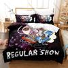 Regular Show Mordecai Rigby Charakter Bettbezug-Set 1 Bettbezug 2 Kissenbezüge Zeichentrickserie Bettwäsche Cool Kawaii Geschenk