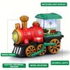 A retro steam train children's toy, a children's toy car with functions of lighting, spraying, music playing and automatic obstacle avoidance
