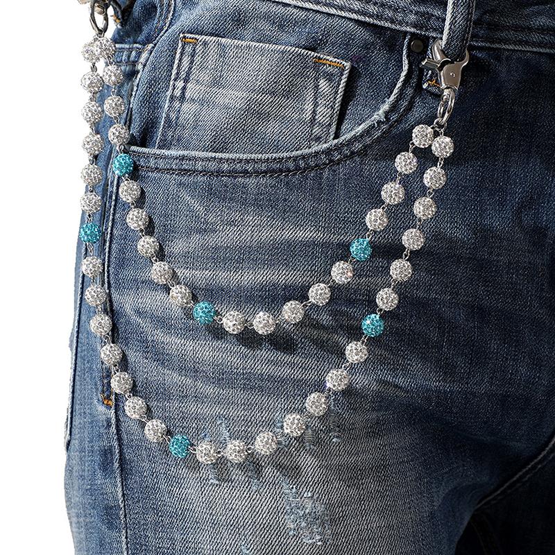 Hip-Hop Pants Chains High-Quality Ball Beads Waist Chains Simple Jeans Chain  Pants Chain Clothing Accessories Gifts
