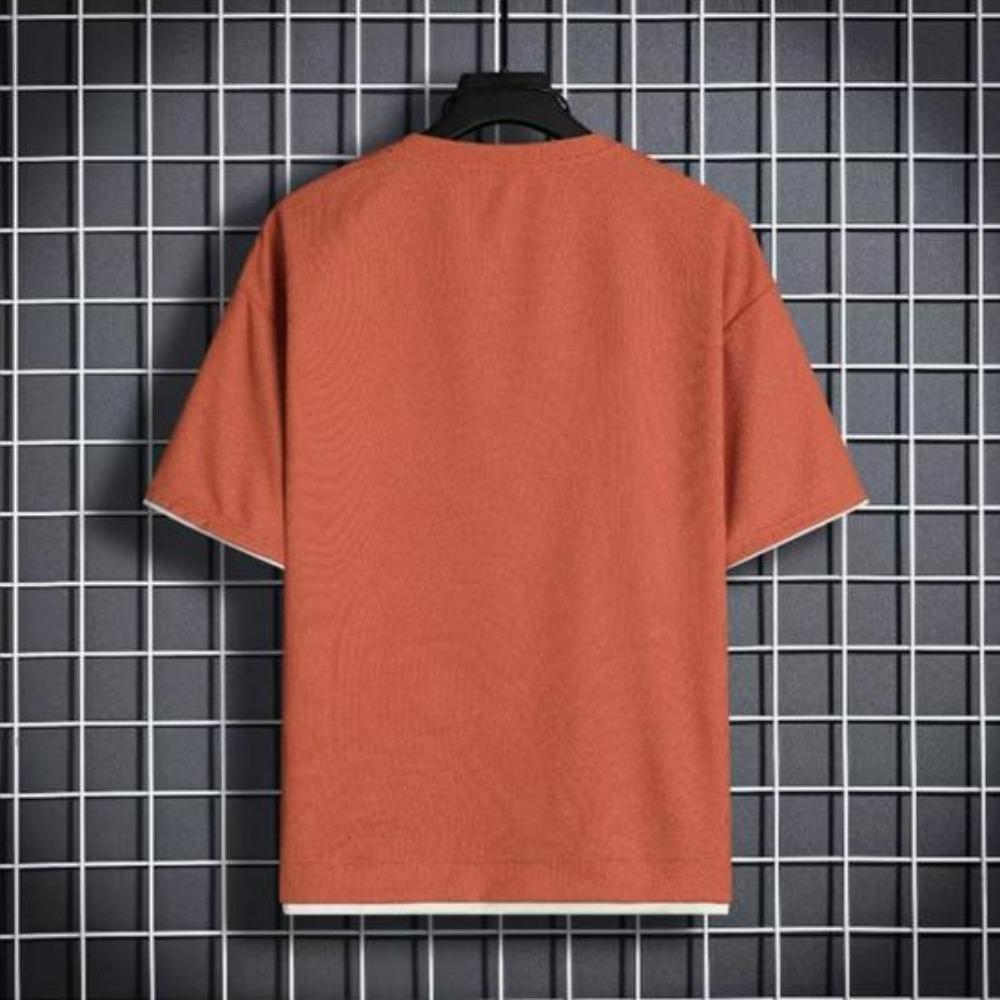 Hip Hop T-Shirt Stilvolles, einfarbiges, weiches Herren-Sommer-T-Shirt Lässiges Herren-Pendel-Top Sommer-T-Shirt Männerkleidung