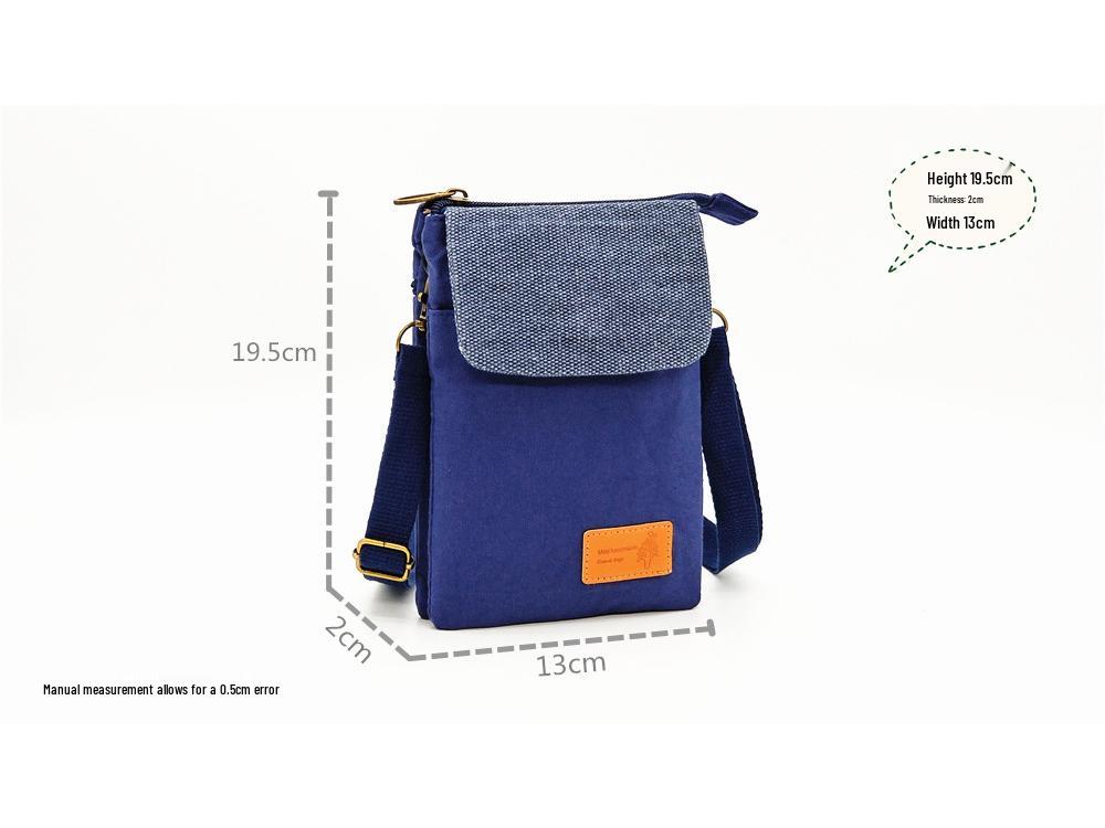 2023 New Solid Color Multi-Layer Canvas Crossbody Phone Bag - Simple, Small Crossbody Women's Bag