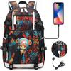 Mochila con Auriculares USB de Una Pieza para Adolescentes Estudiantes Viajes Casuales Merchandising de Anime Gran Capacidad Impermeable Duradera