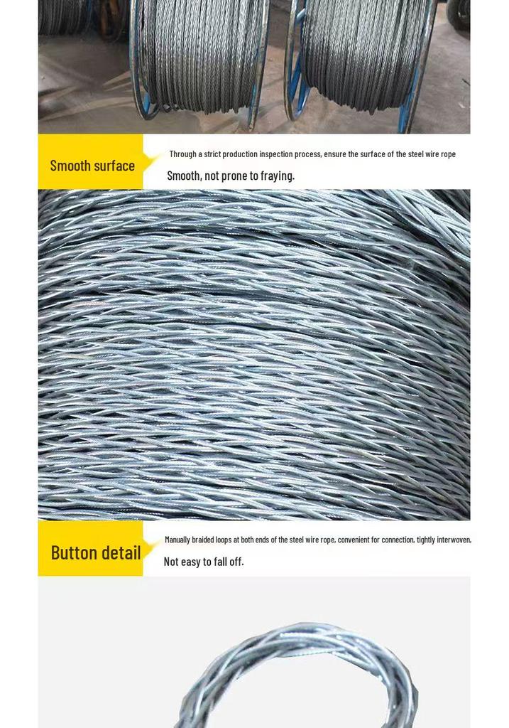 Non-Rotating Anti-Twist Steel Cable, 12-Strand, 156mm Diameter