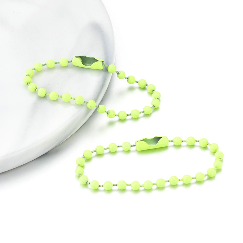 100pcs/lot Colorful Ball Bead Chains Fit Key Chains Hand Tag Connector ForDIY Bracelet Jewelry Making Accessorise Length 10 12cm