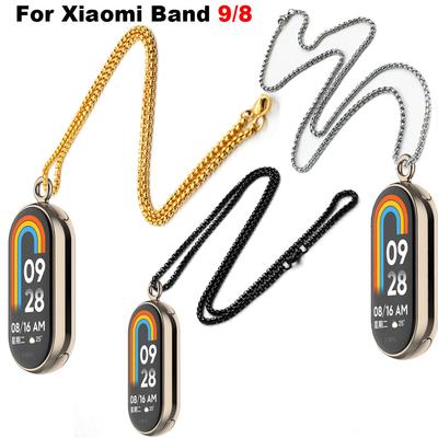 Anhänger-Halskette für Xiaomi Miband 9 Uhr Halsdekoration Armband Mi band 8 Edelstahl Metallverschluss Smartwatch-Zubehör