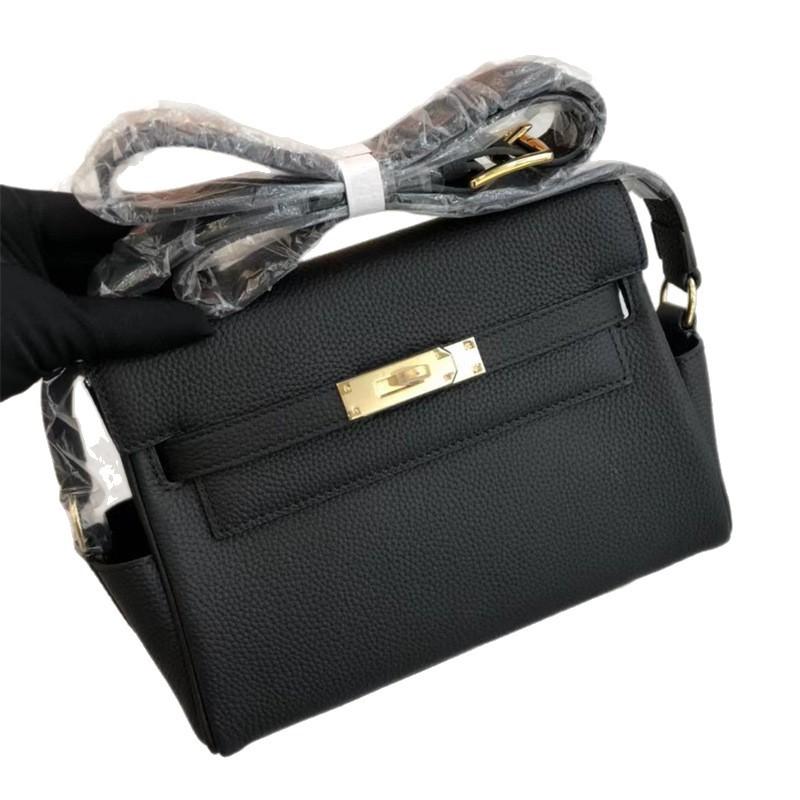 The first layer of cowhide TOGO cowhide KL bag women's versatile retro mailman bag spring senior feeling shoulder messenger bag