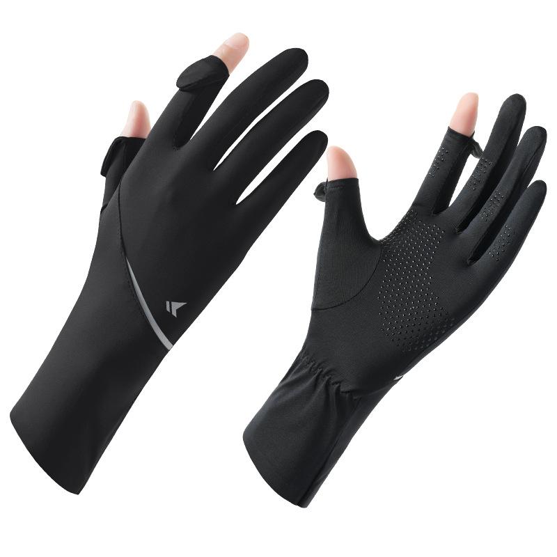 Summer thin sunscreen gloves women's UV protection touch screen cycling non-slip breathable ice silk sunscreen gloves summer