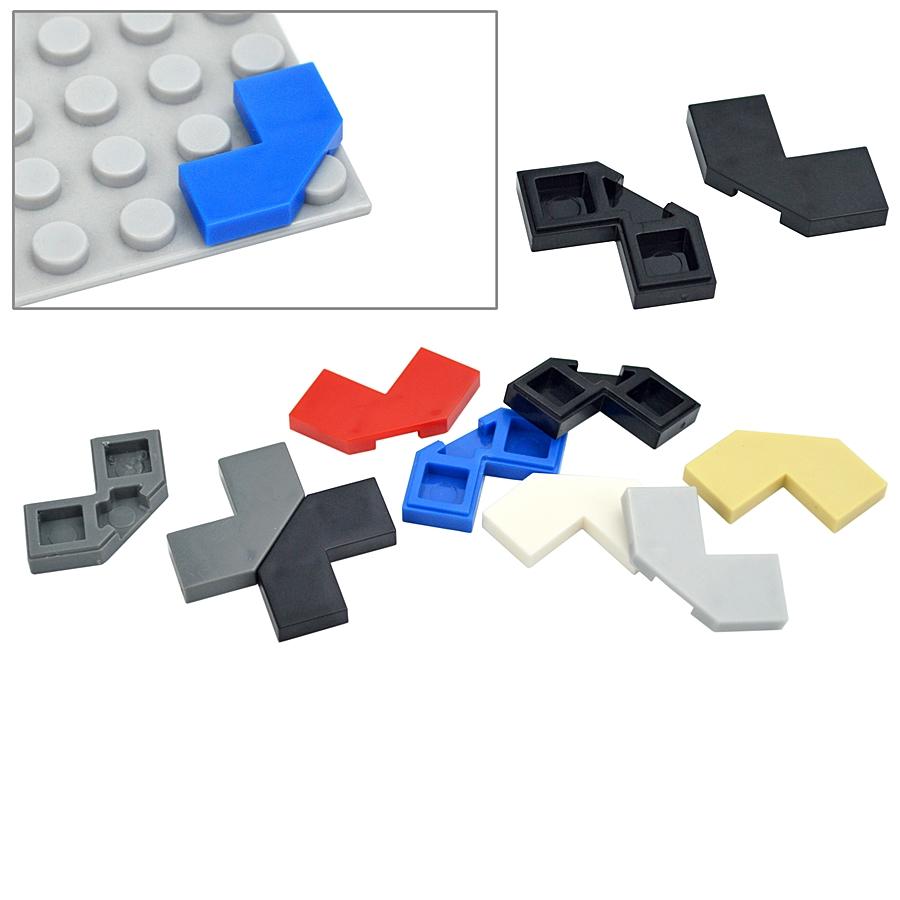 50Pcs Smooth Particles 27263 2x2 Flat Tiles Corner Building Blocks Parts DIY Enlighten Bricks Assembles Education Kid Toys