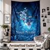 Custom Tapestry Wall Hanging, Frieren Beyond Journey's End Personalized Name Text Home Wall Decor
