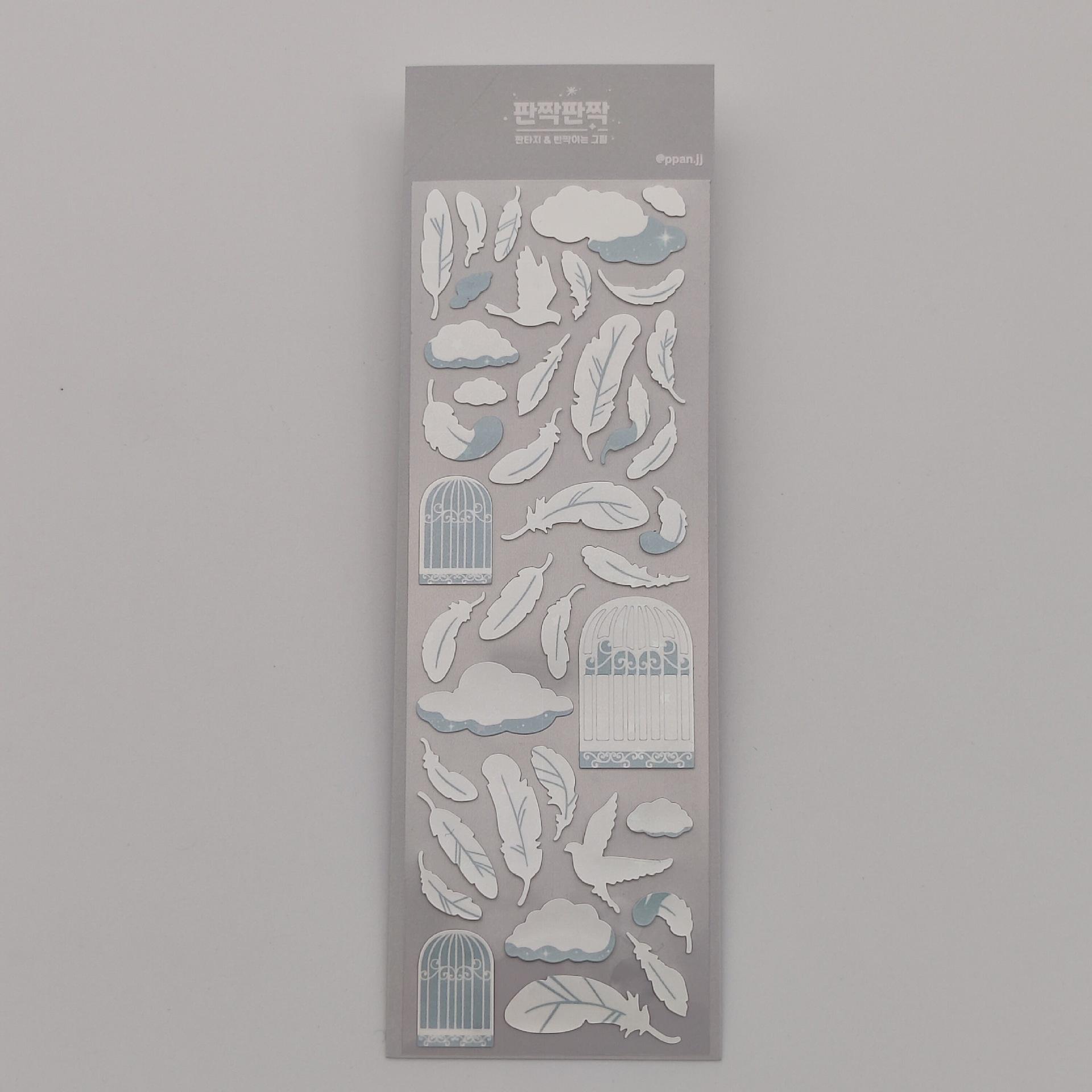 In-Stock Korean Style Feather Rose Conch Star Stickers - Sparkling and Dazzling Design