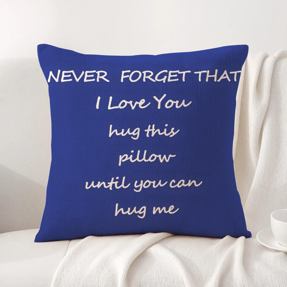 Funny Hug Me Cushion Cover Natural Linen Organic Fabric Double-Sided Printing Sofa Home Decor Gift Pillow Cover