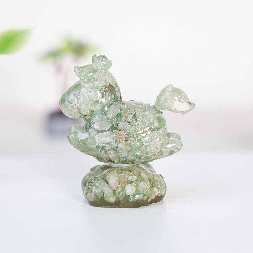 Resin Crystal Horses Desk Decor With Rotatable Animal Figurine For Gift Giving And Home Office