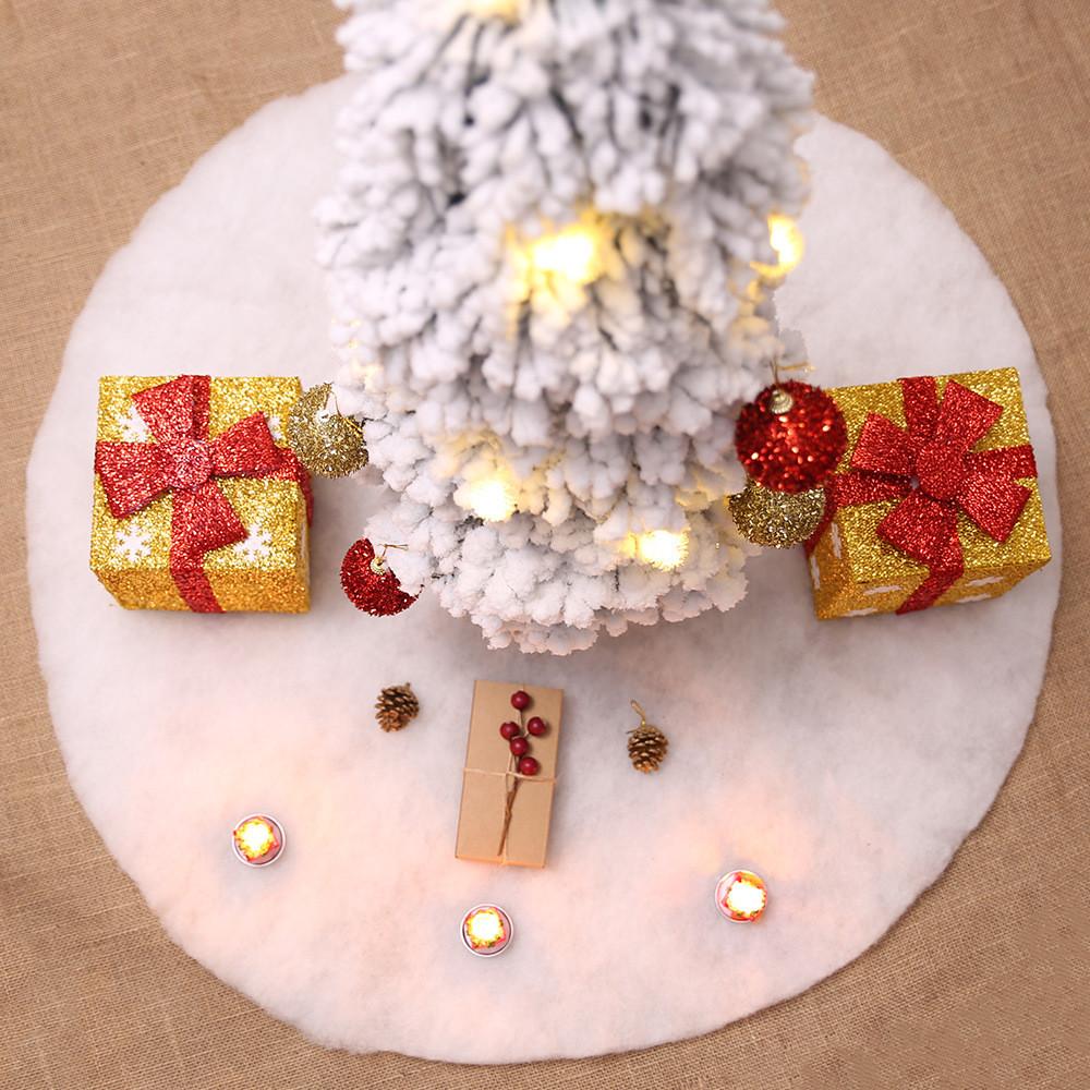 Christmas Decorations Plush Tree Skirt Pure White Tree Bottom Festive Accessorie