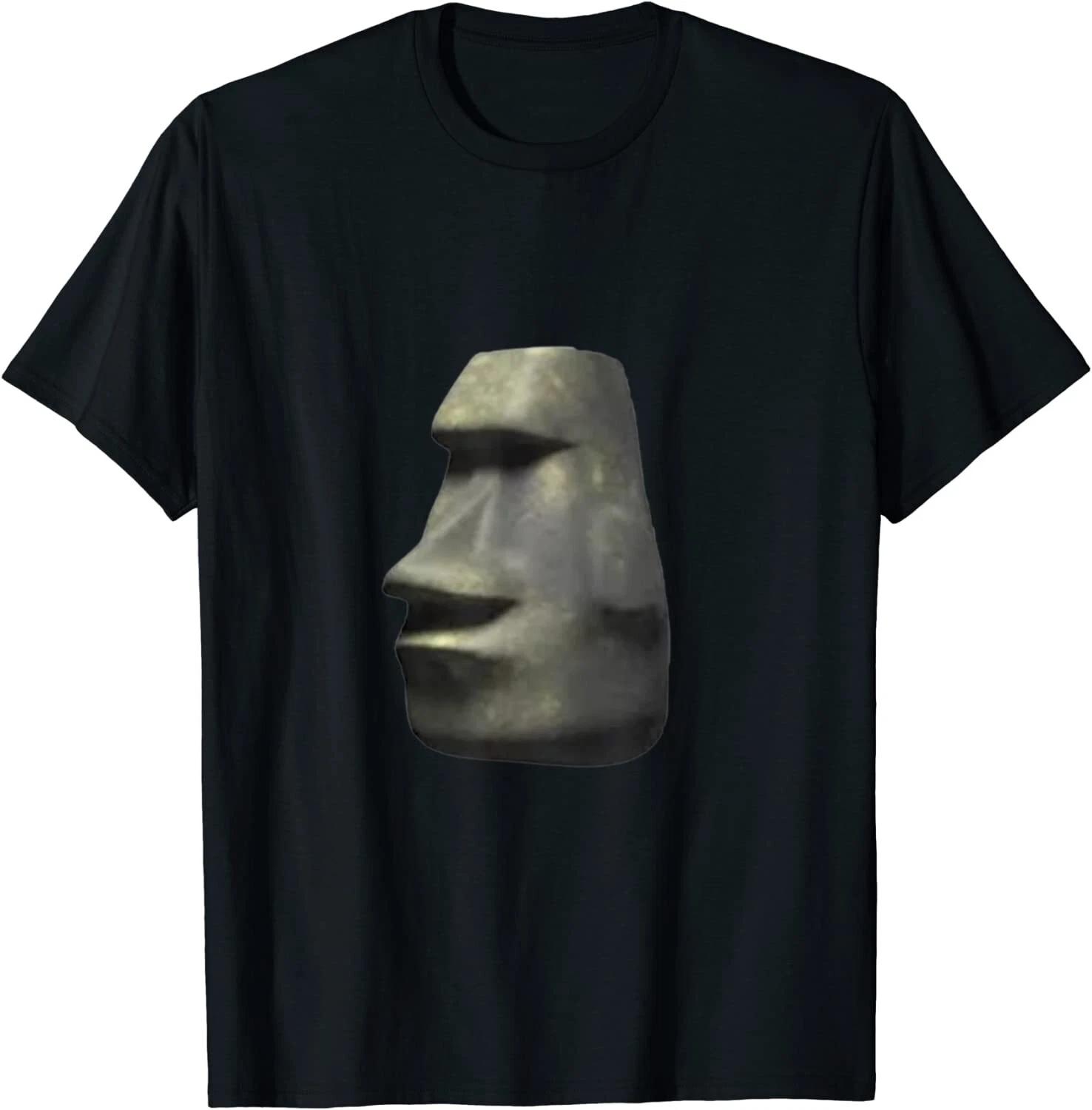 Funny Stone Meme, Moai Head T-Shirt S