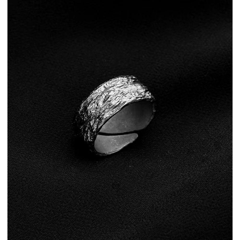 New Simple Trend Men's Summer  Personalized Retro Failure Ring Designer Niche Diablo Style Hammer Ring Accessories Gift