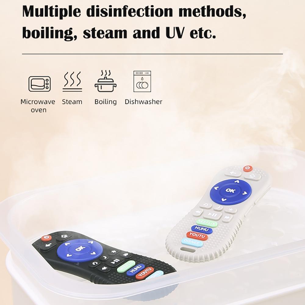1 Pack Baby Silicone TV Remote Control Dental Gum Toy, Baby Anti-eating Hand Teething Stick Cartoon Chewing Gum Children's Toy