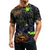 Men Casual Crew Neck Lightweight Breathable Short Sleeve T Shirt with Halloween Web Print for Daily Wear