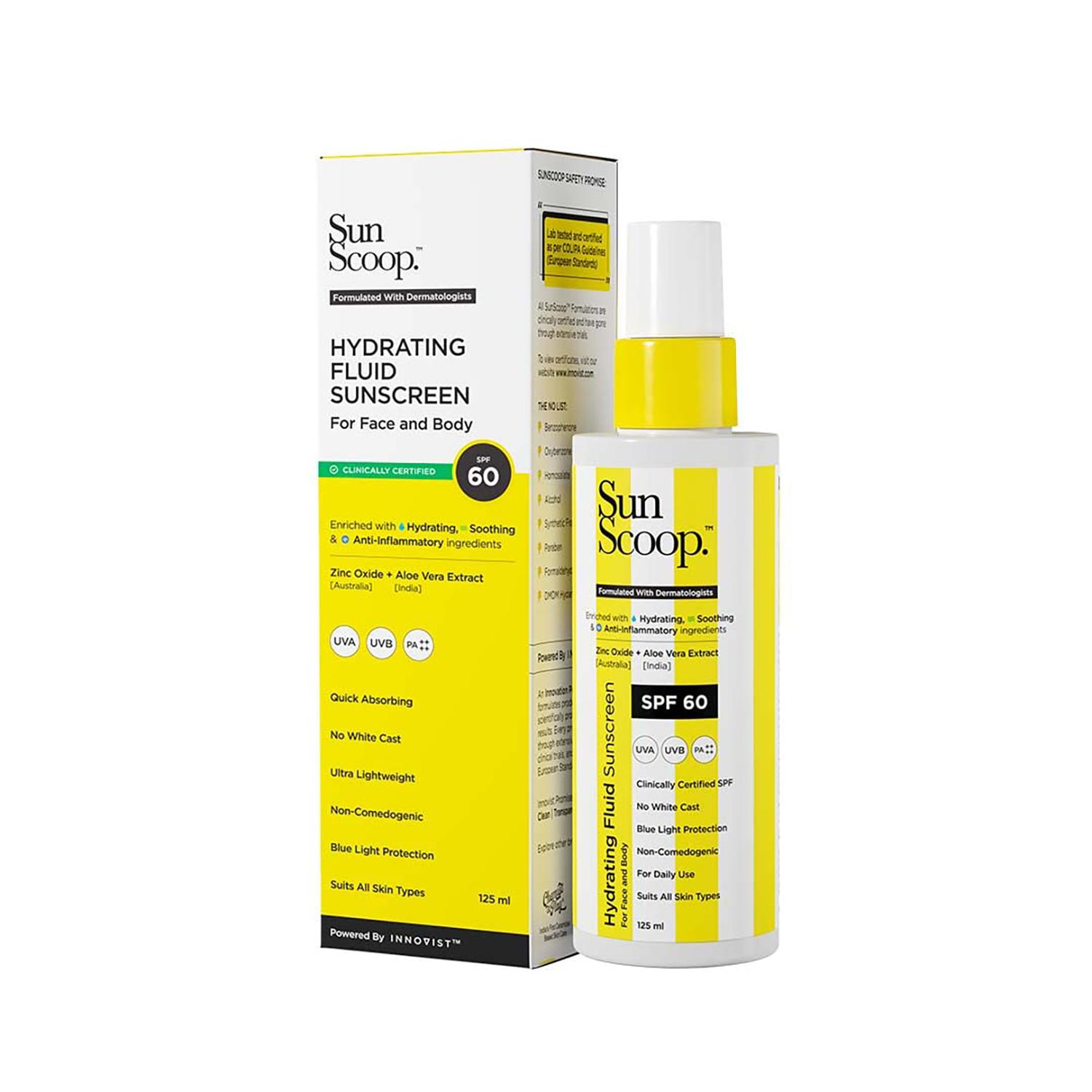 

SunScoop Hydrating Fluid Солнцезащитный крем для лица и тела 4,2 унции SPF 60 PA++++