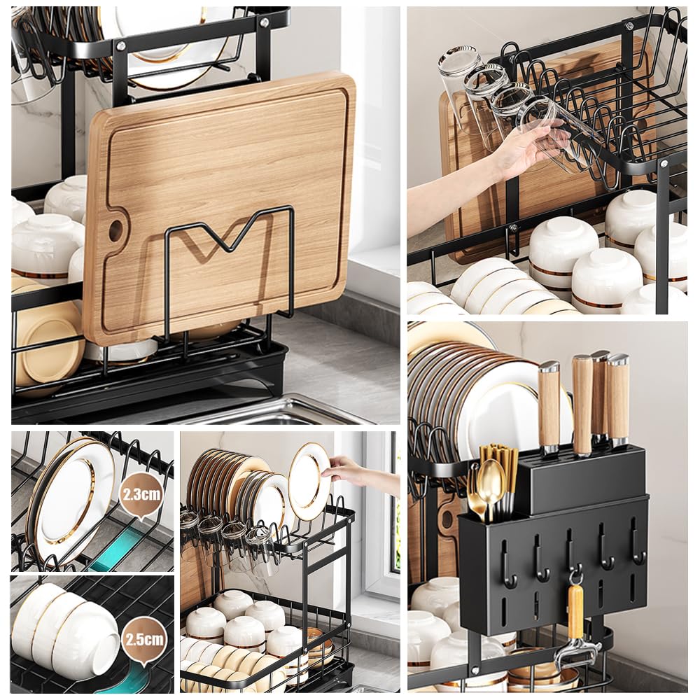 Dish drainer over the dish drainer kitchen knife chopstick automatic washing dish drying easy to dish large storage new life rack, sink, rack, stand,