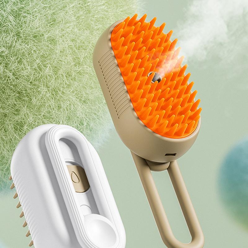 3-in-1-Katzen-Dampfbürste, elektrischer Katzenkamm, Haustier-Massagekamm für Katzen, Sprühwasser, Katzenbadebürsten, Haustierpflege-Versorgung