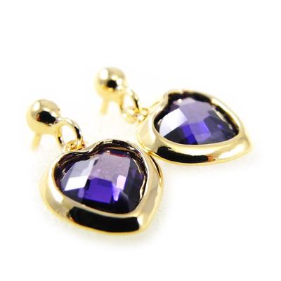 [H0452] - Gold Plated 'Linda' Amethyst Earrings
