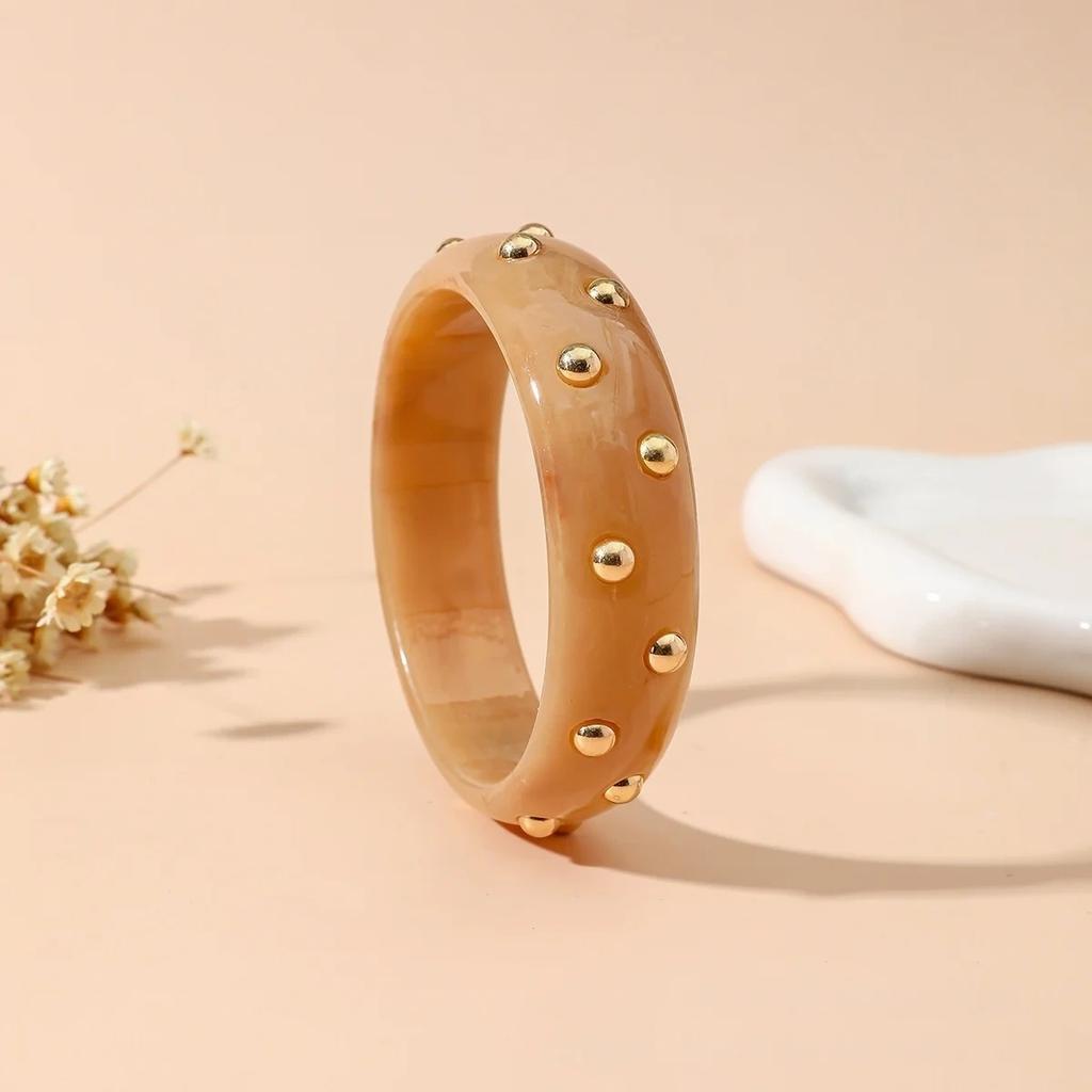 DIEZI 8 Colors Fashion Round Geometric Acrylic Resin Bangles Exaggeration Chunky Wide Bangles Bracelets For Women Men Jewelry