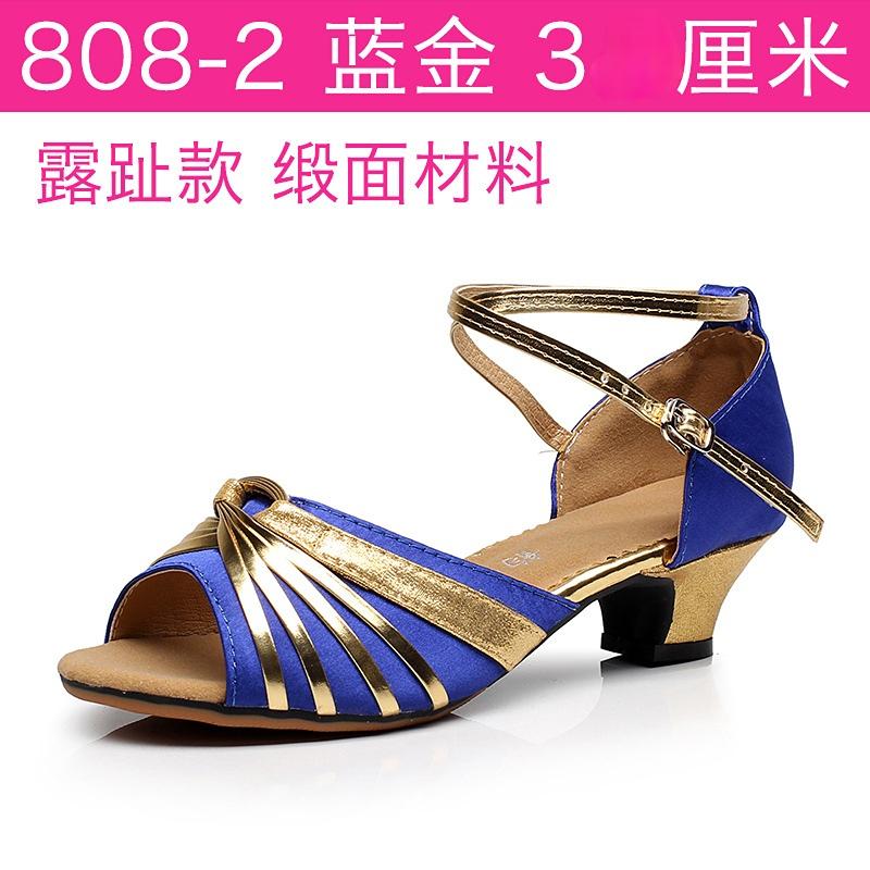 Professional Latin Women Modern Dance Shoes Ballroom Medium High Heel Dance Shoes Drill Soft Soled Cha Cha Tango Dance Shoes