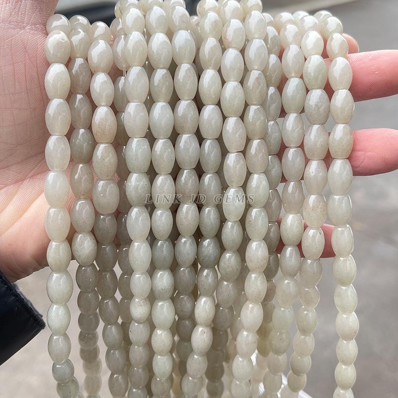 8x12mm Natural She Tai Cui Jade Barrel Beads for DIY Bracelet Jewelry Accessories