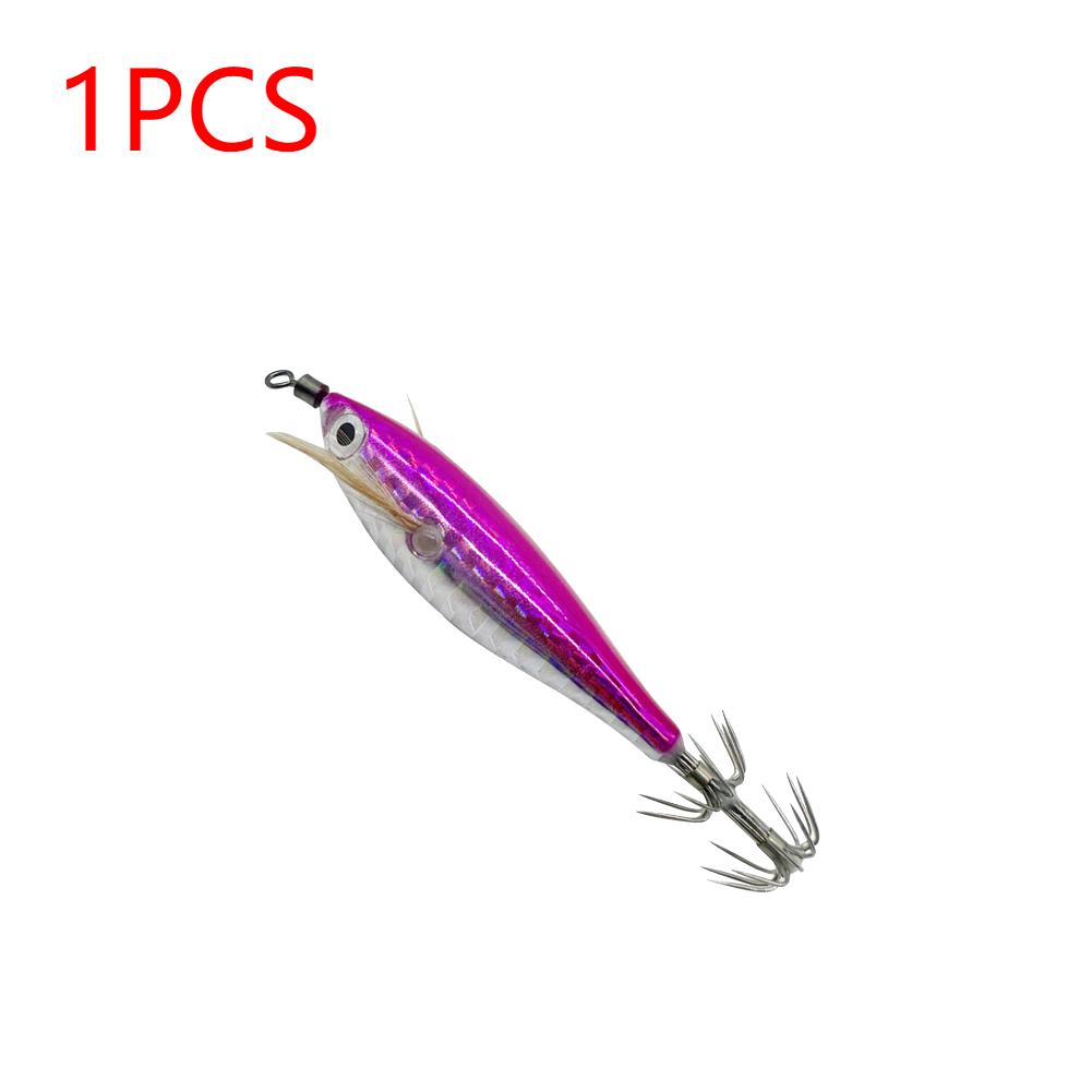 1-3Pcs 5.5g Laser Luminous Floating Horizontal Wood Shrimp Lure Hook Fishing Tackles Simulation Squid Hook Cuttlefish Fish Baits