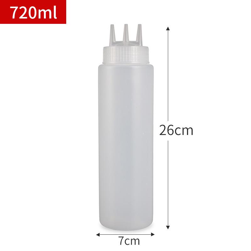 3 Hole Squeeze Bottle 360/480/720ml Plastic Sauce Vinegar Squeeze Bottle Condiment Dispenser Tomato Sauce Bottle Kitchen Gadget