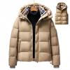 Herren- und Paare-Kapuzen-Winter-Daunenjacke in Übergröße: Winddicht, Warm, Kurzer Stil mit Verdickung und abnehmbaren Ärmeln