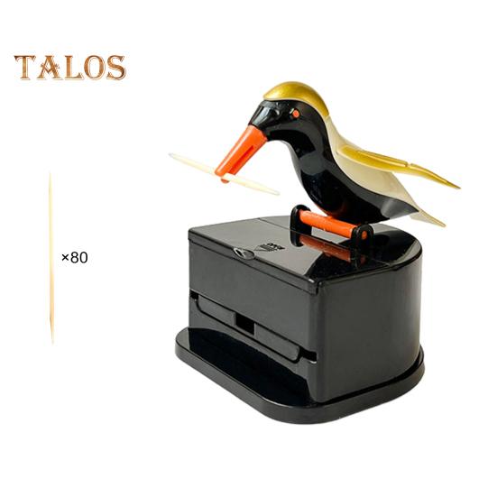Bird Toothpick Dispenser Press Woodpecker Toothpick Holder Portable Home Office Restaurant Desktop Automatic Toothpick Organizer Container