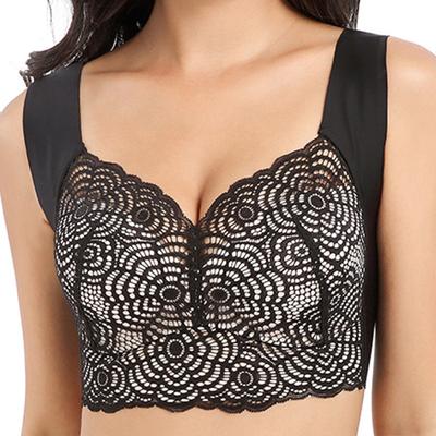 Seamless Underwear for Women Plus Size No Steel Ring Bra Sexy Ice Silk Gathered Sleep Sports Yoga Bra