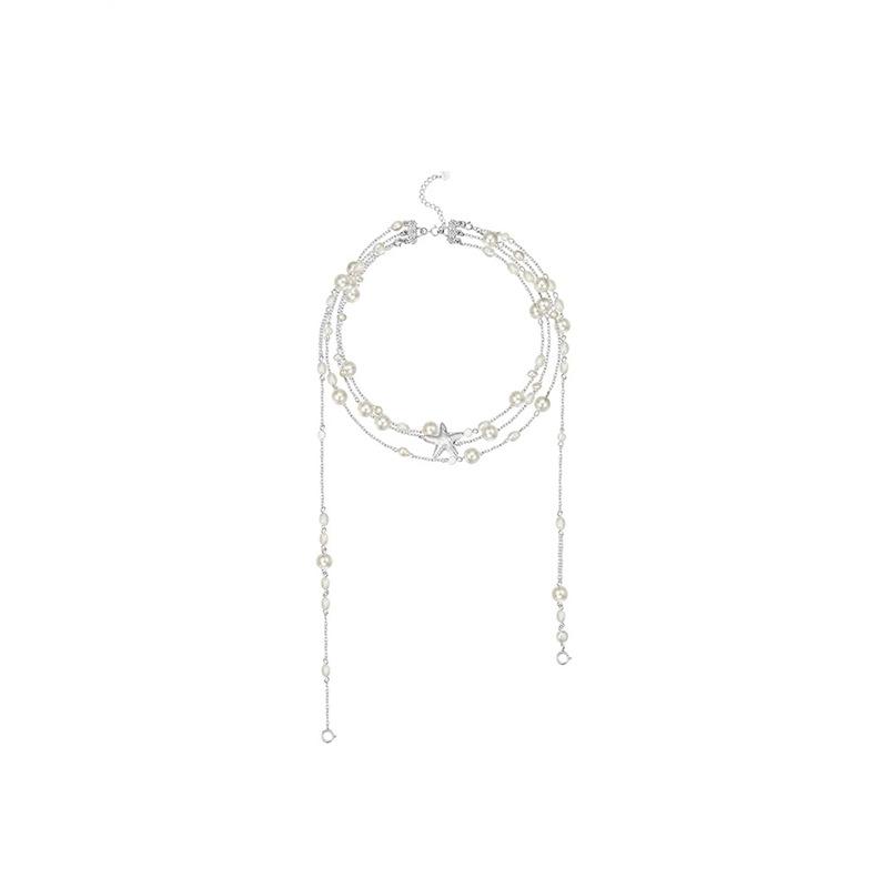 

Broken Dream Original Baroque Pearl Necklace Sterling Silver Niche Premium Sense Collarbone Chain Female standard слоновая кость