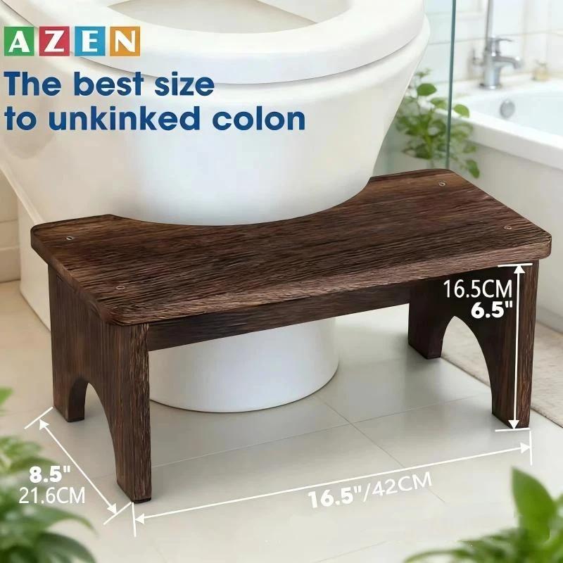 

New Wood Toilet Stool Waterproof Non Slide Poop Seat Holder Washroom Restroom Stand Old People Squat Bench