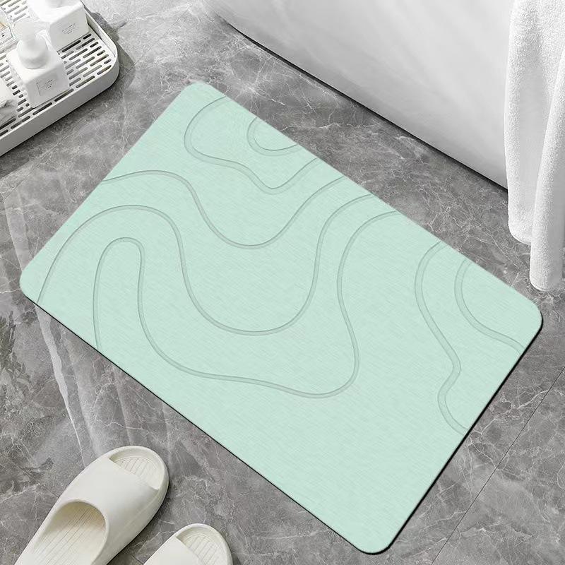 Minimalist Water-Absorbent Quick-Dry Diatomaceous Earth Mat for Bathroom & Bedroom - Stain Resistant & Easy to Clean