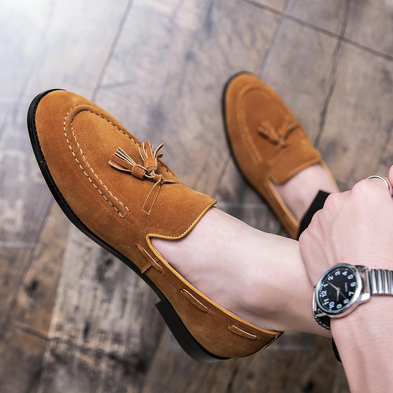 Fashion Fashion Comfortable Driving Shoe All-match Man Antiskid Flats New Men High Quality Loafers Genuine Leather Men Slip On Footwear