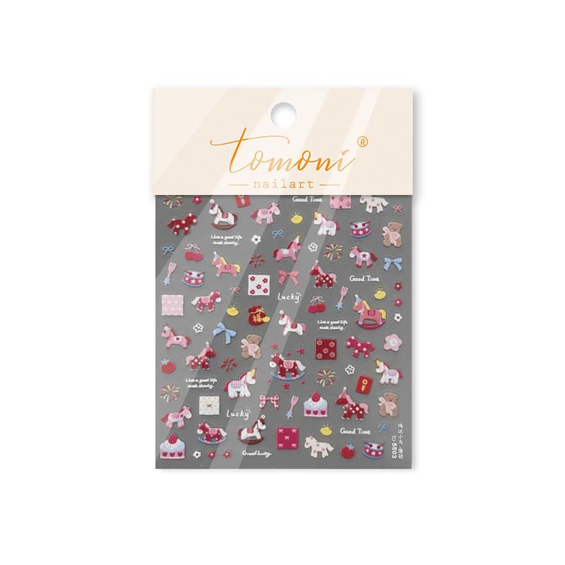 Tomoni Thin and Flexible Nail Stickers - Sweet Swan & Little Horse Designs