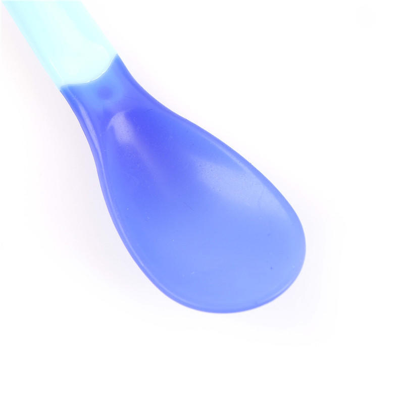 1Pc Heat Sensing Thermal Feeding Spoon Baby Kids Weaning Silicone Head Tableware