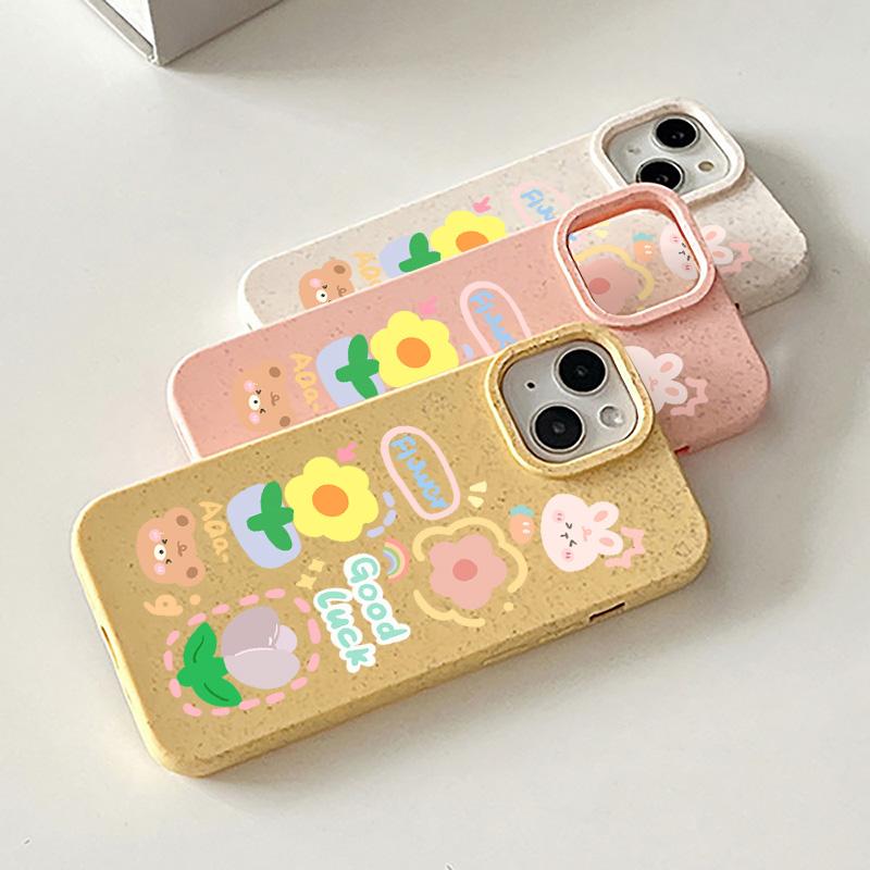 Phone Case for iPhone 16 15 14 13 12 11 Pro Max iPhone 11 13 16 15 14 12 X XS XR 6 7 8 SE iPhone 6 7 8 Plus Degradable Wheat Straw Case Cover