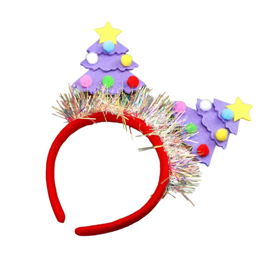Versatile Christmas Tree Headband Fabric Christmas Celebration Headpieces Styling Accessory for School Event and Parties