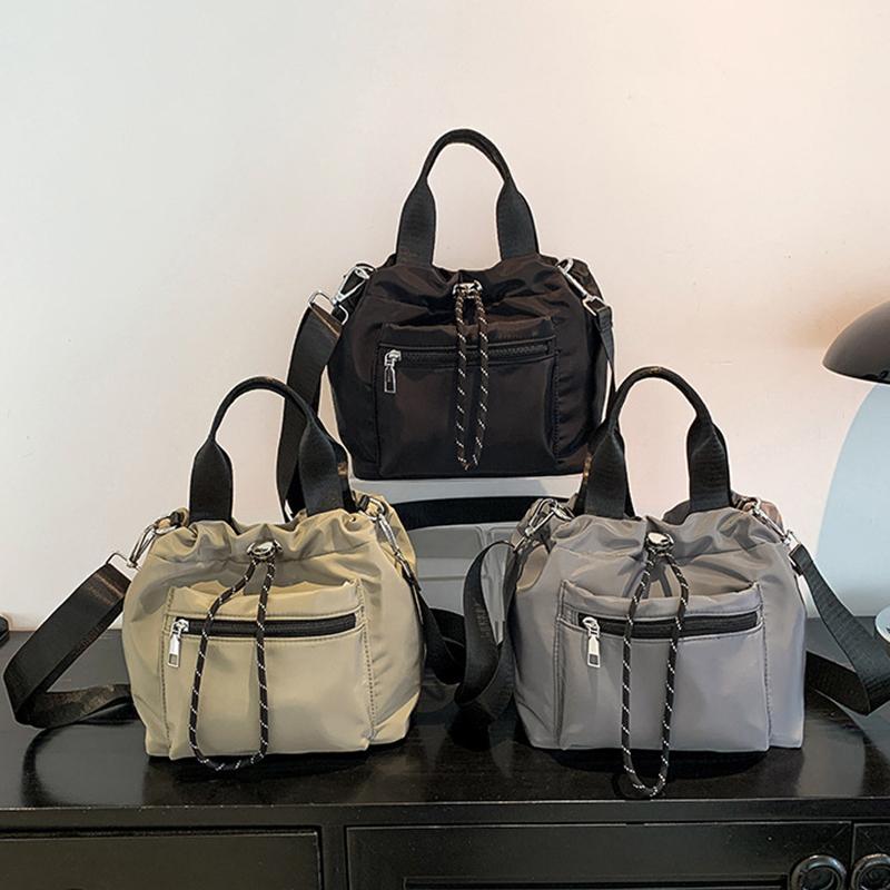 Women's Fashion Casual Drawstring Bucket Bag, Versatile Shoulder & Crossbody Mini Everyday Chic Essentials Bag KTB