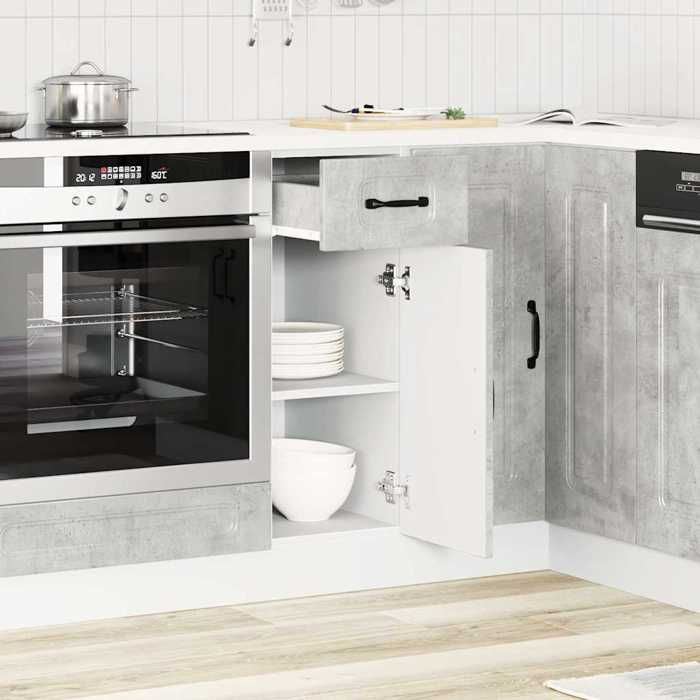 VidaXL Armoire de cuisine Kalmar gris béton bois d'ingénierie 853461