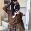 2025 A/W Wool Knitwear: Chic Women's Faux Two-Piece Sweater